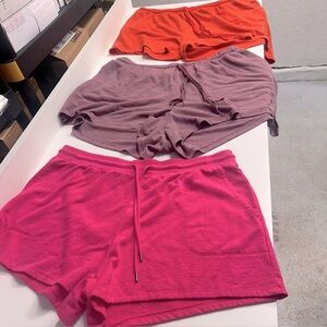 Imperfect lounge shorts 3 pair shorts 2X XXL pockets drawstrings elastic waist
